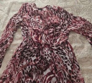 Animal Print Long Sleeve Dress
